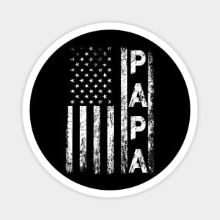 Papa American Flag Father Day 4Th Of July Grandpa Magnet